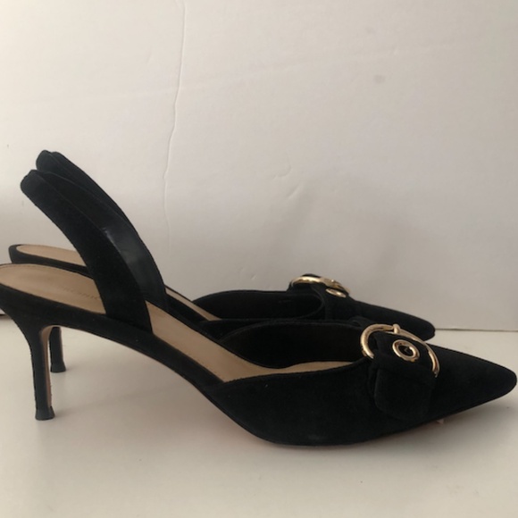 VERONICA BEARD  Roxy Buckle Slingback Pumps - Black - Picture 7 of 15